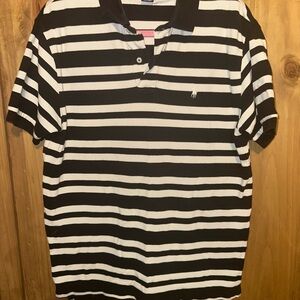 Ralph Lauren Black and White Striped Polo